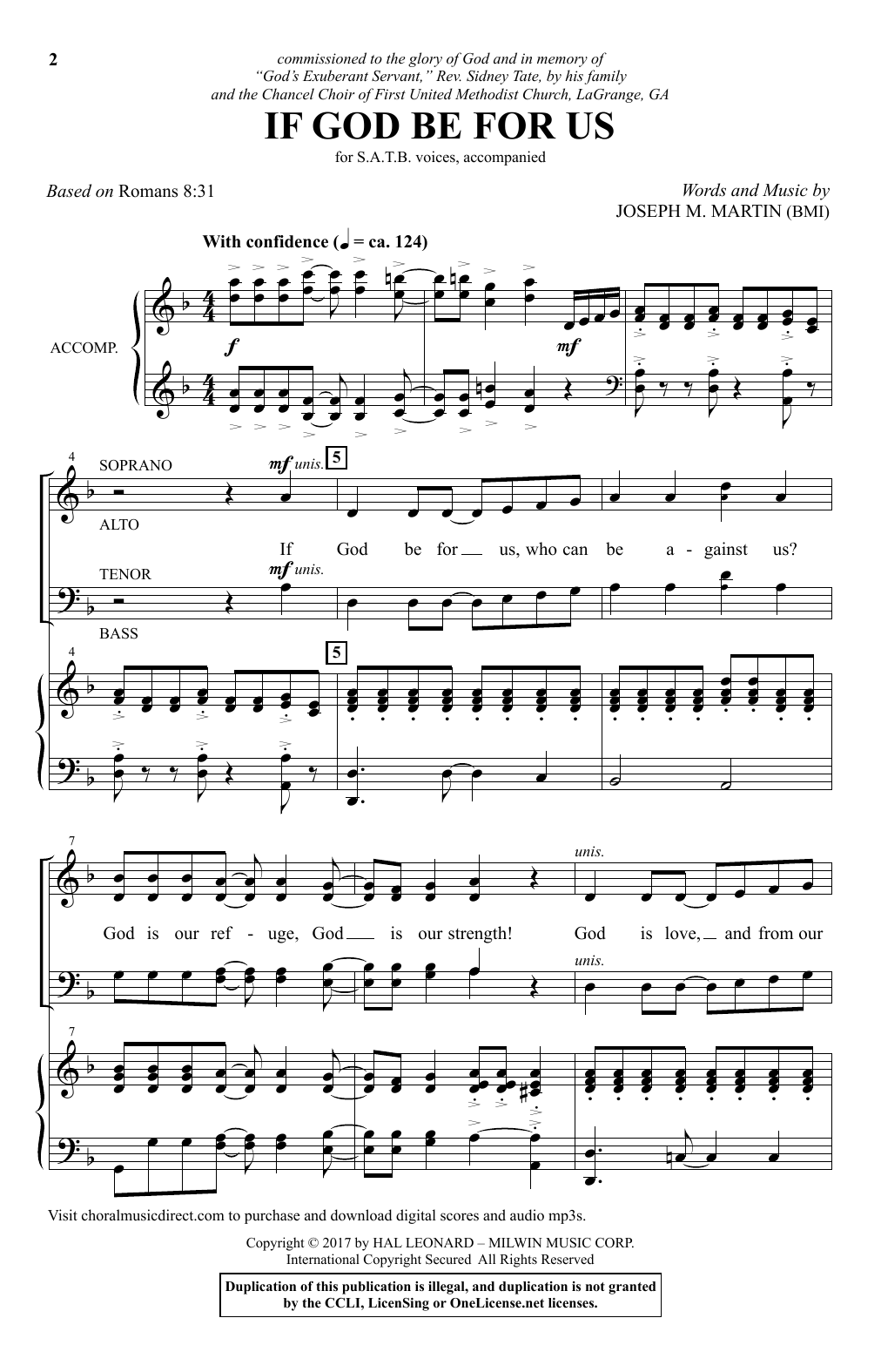 Joseph M. Martin If God Be For Us Sheet Music Notes & Chords for TTBB Choir - Download or Print PDF