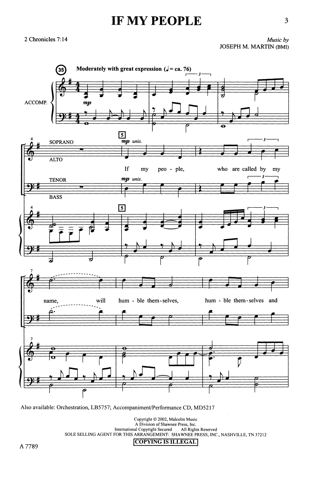 Joseph M. Martin If My People Sheet Music Notes & Chords for SATB Choir - Download or Print PDF
