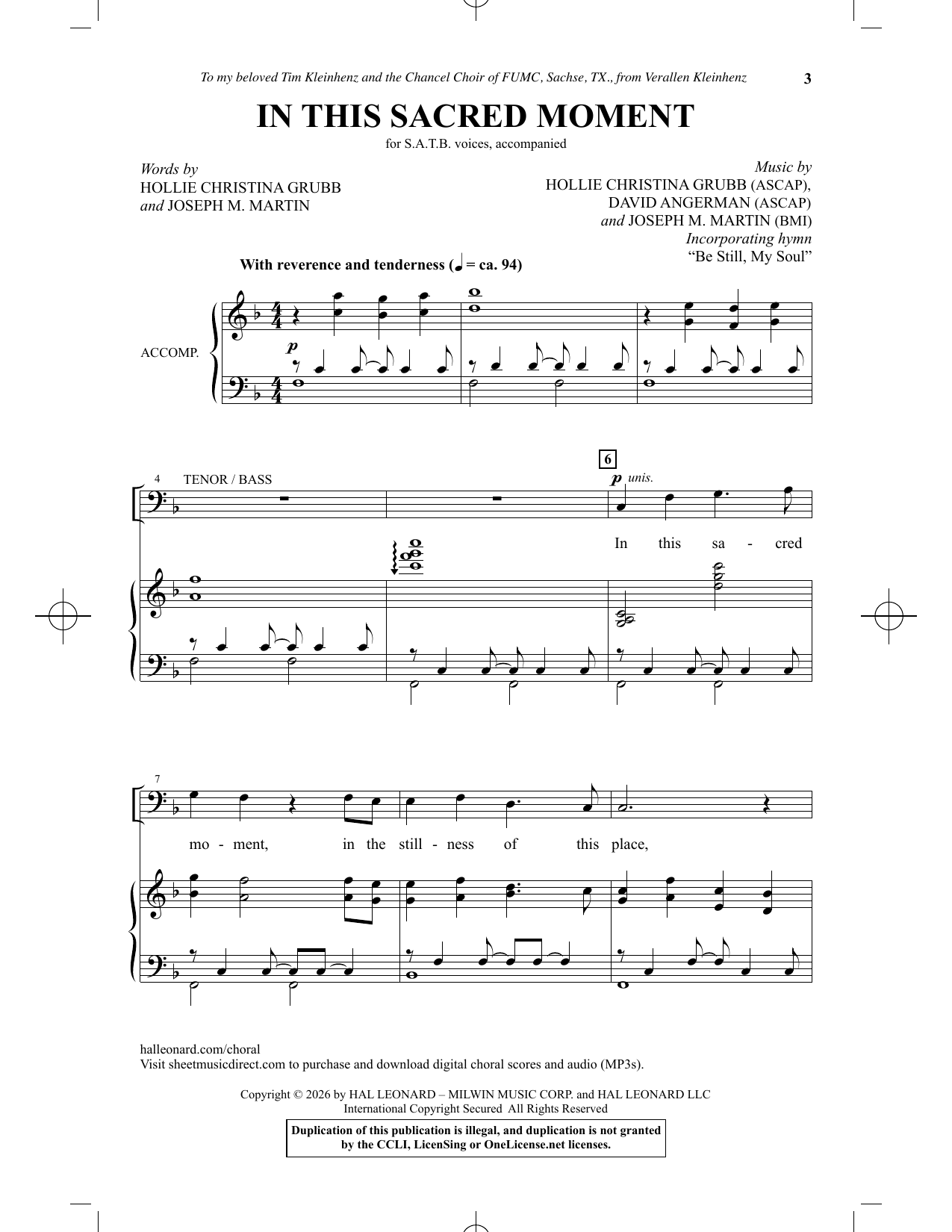 Joseph M. Martin In This Sacred Moment Sheet Music Notes & Chords for SATB Choir - Download or Print PDF