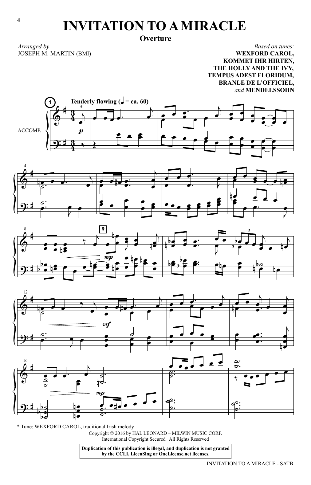 Joseph M. Martin Invitation To A Miracle Sheet Music Notes & Chords for SATB - Download or Print PDF