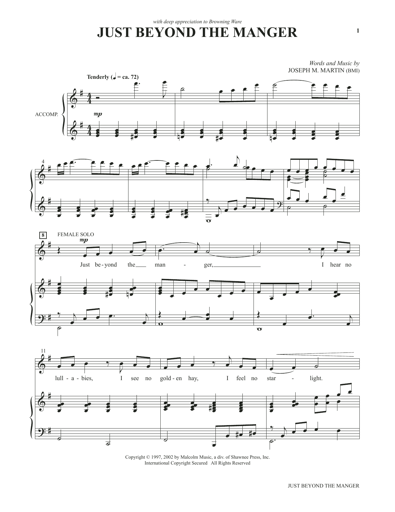 Joseph M. Martin Just Beyond The Manger (from Voices Together: Duets for Sanctuary Singers) Sheet Music Notes & Chords for Vocal Duet - Download or Print PDF