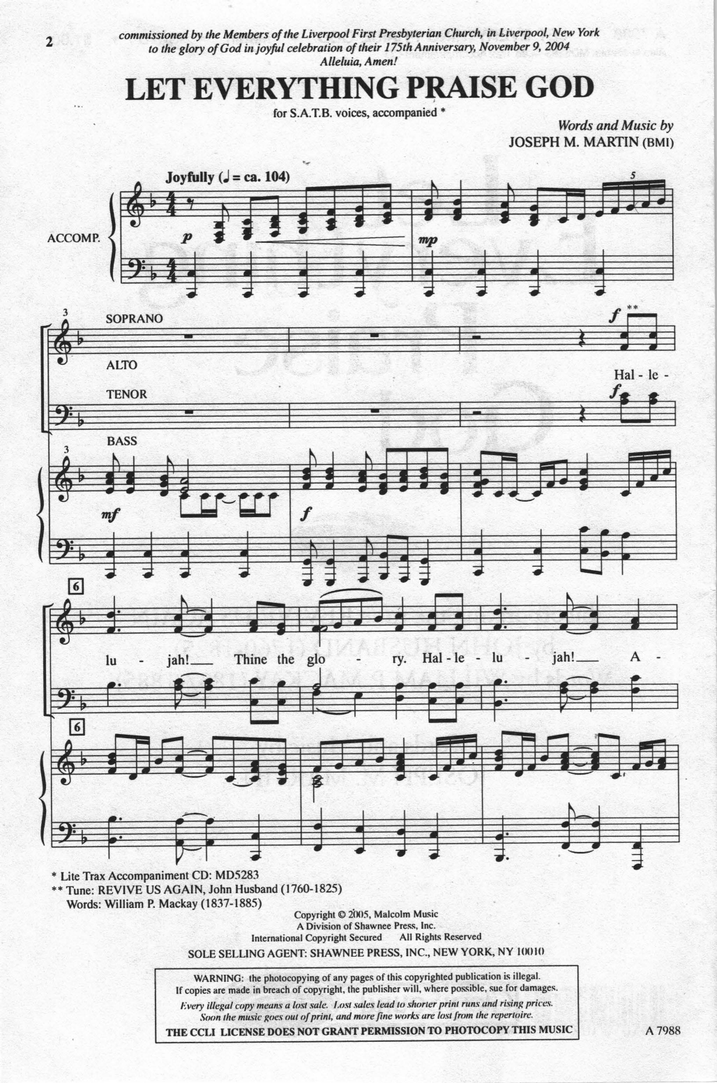 Joseph M. Martin Let Everything Praise God Sheet Music Notes & Chords for SATB Choir - Download or Print PDF