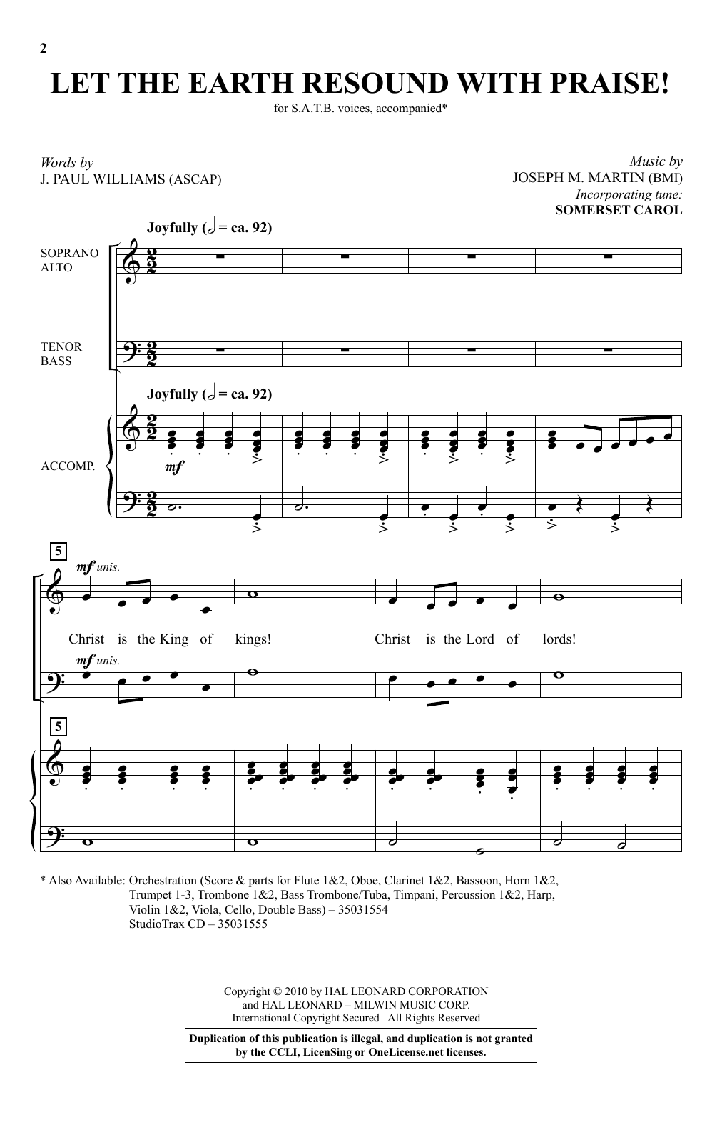 Joseph M. Martin Let The Earth Resound With Praise! Sheet Music Notes & Chords for SATB - Download or Print PDF