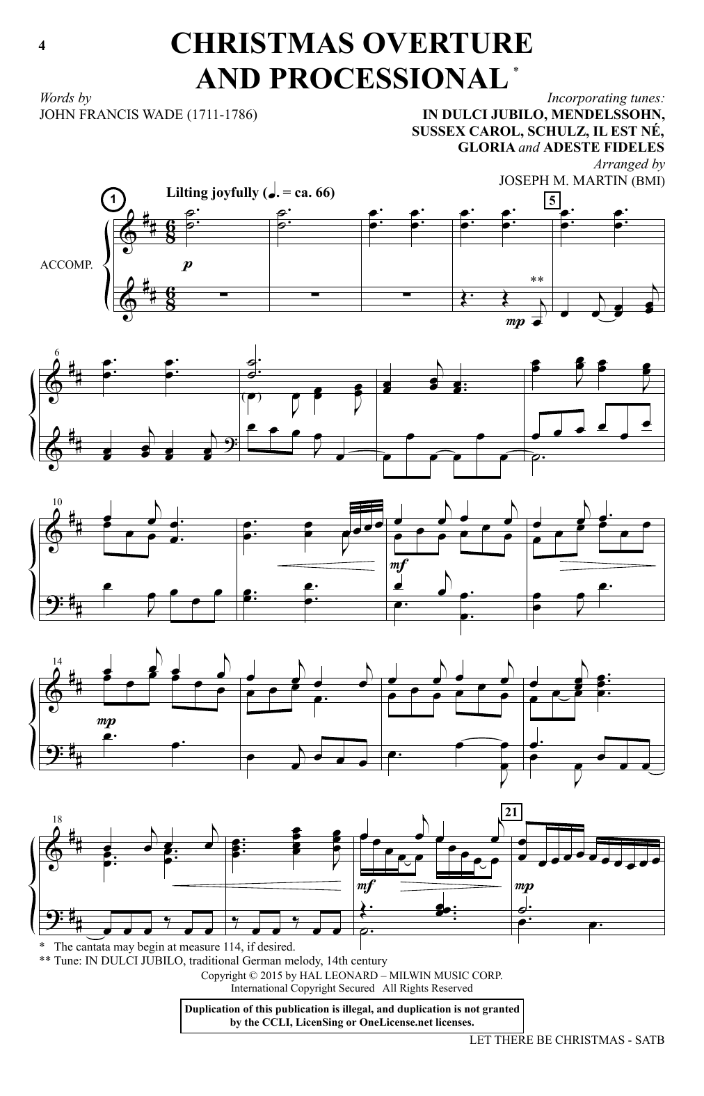 Joseph M. Martin Let There Be Christmas Sheet Music Notes & Chords for SAB - Download or Print PDF