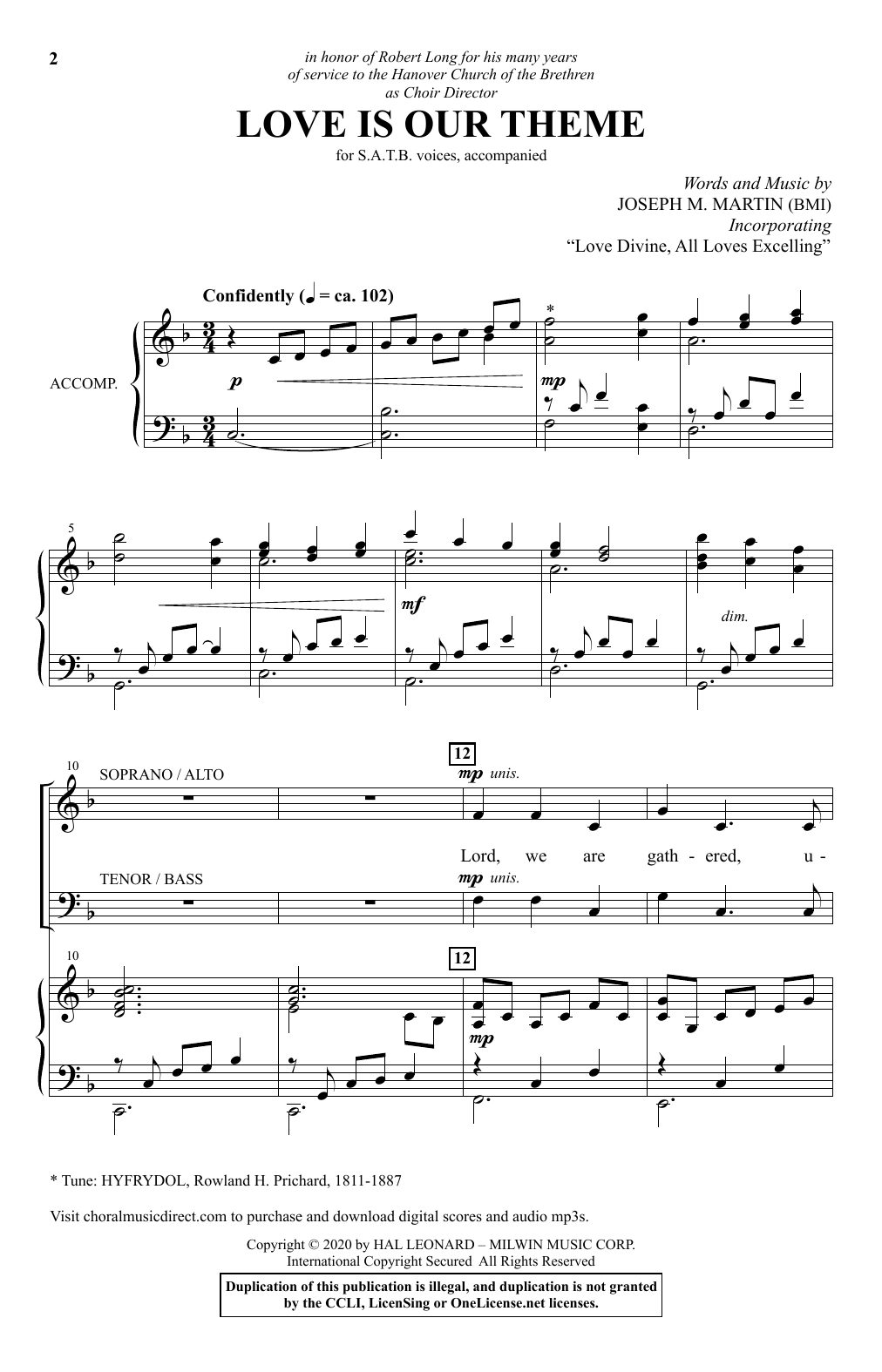 Joseph M. Martin Love Is Our Theme Sheet Music Notes & Chords for SATB Choir - Download or Print PDF Joseph M. Martin Love Is Our Theme Sheet Music Notes & Chords for SATB Choir - Download or Print PDF