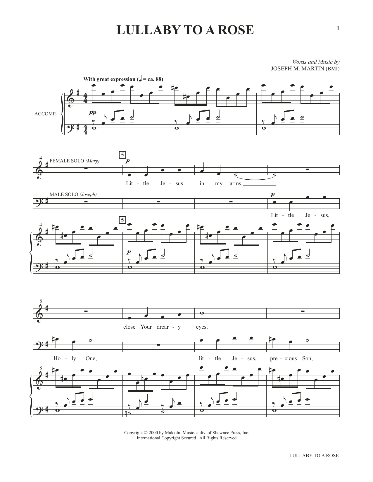 Joseph M. Martin Lullaby To A Rose (from Voices Together: Duets for Sanctuary Singers) Sheet Music Notes & Chords for Vocal Duet - Download or Print PDF