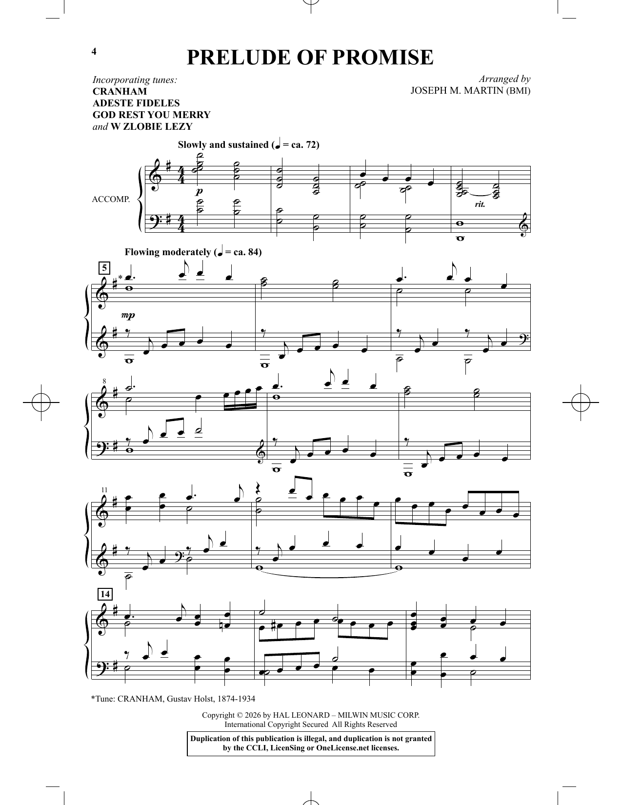 Joseph M. Martin Prelude of Promise Sheet Music Notes & Chords for SAB Choir - Download or Print PDF