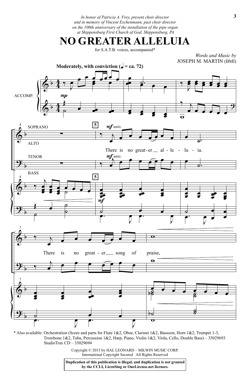 Joseph M. Martin No Greater Alleluia Sheet Music Notes & Chords for SATB - Download or Print PDF