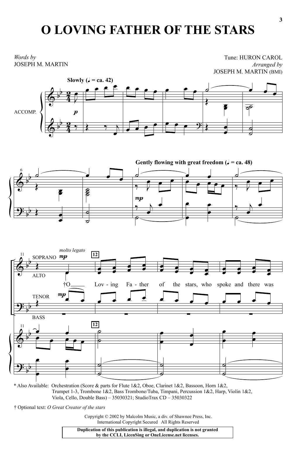Joseph M. Martin O Loving Father Of The Stars Sheet Music Notes & Chords for SATB - Download or Print PDF