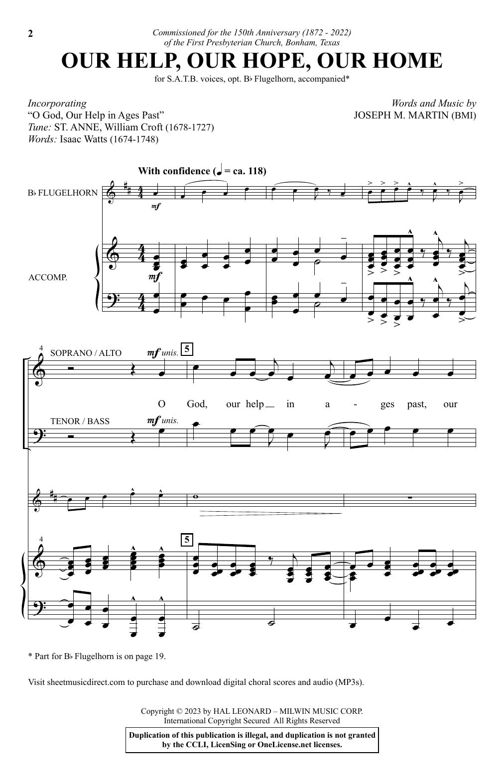 Joseph M. Martin Our Help, Our Hope, Our Home Sheet Music Notes & Chords for SATB Choir - Download or Print PDF