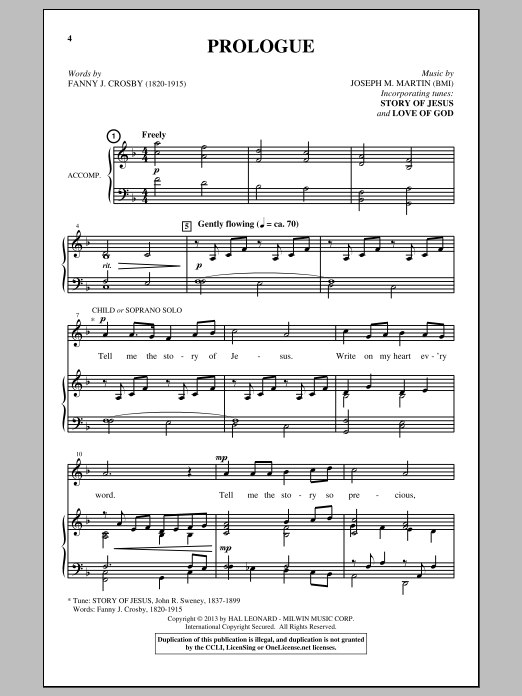 Joseph M. Martin Prologue Sheet Music Notes & Chords for SATB - Download or Print PDF