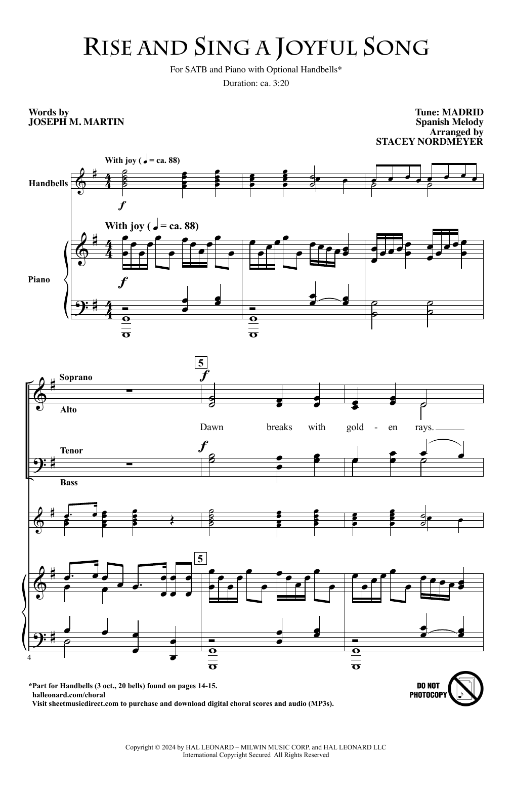 Joseph M. Martin Rise And Sing A New Song (arr. Stacey Nordmeyer) Sheet Music Notes & Chords for SATB Choir - Download or Print PDF