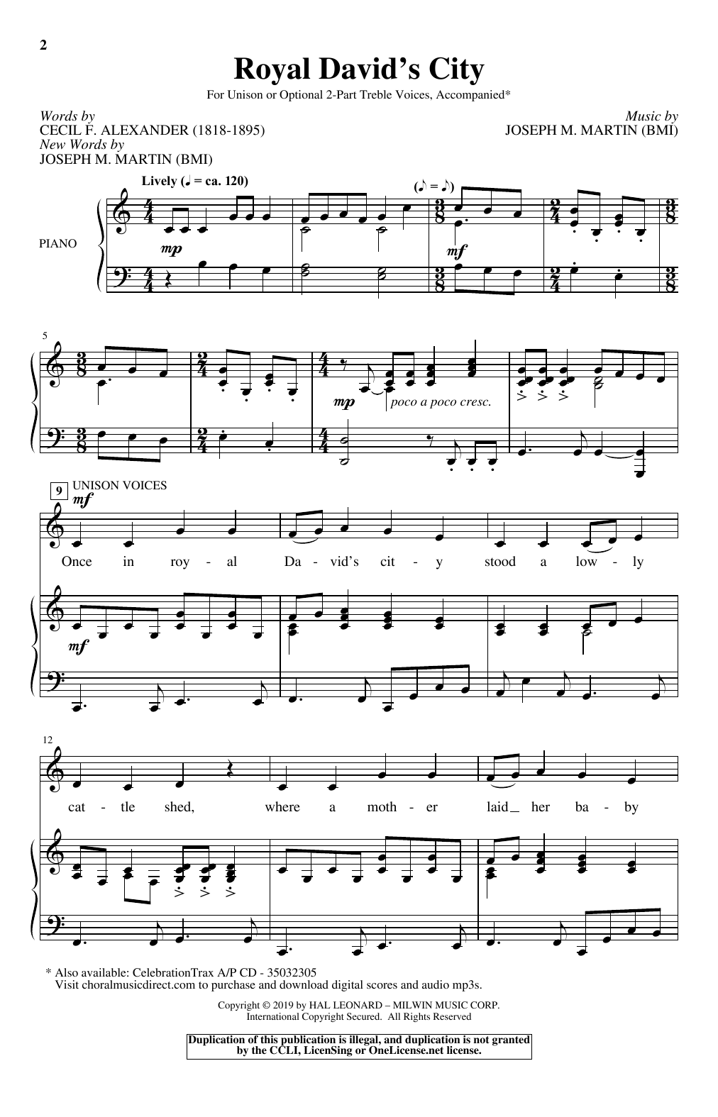Joseph M. Martin Royal David's City Sheet Music Notes & Chords for Choral - Download or Print PDF