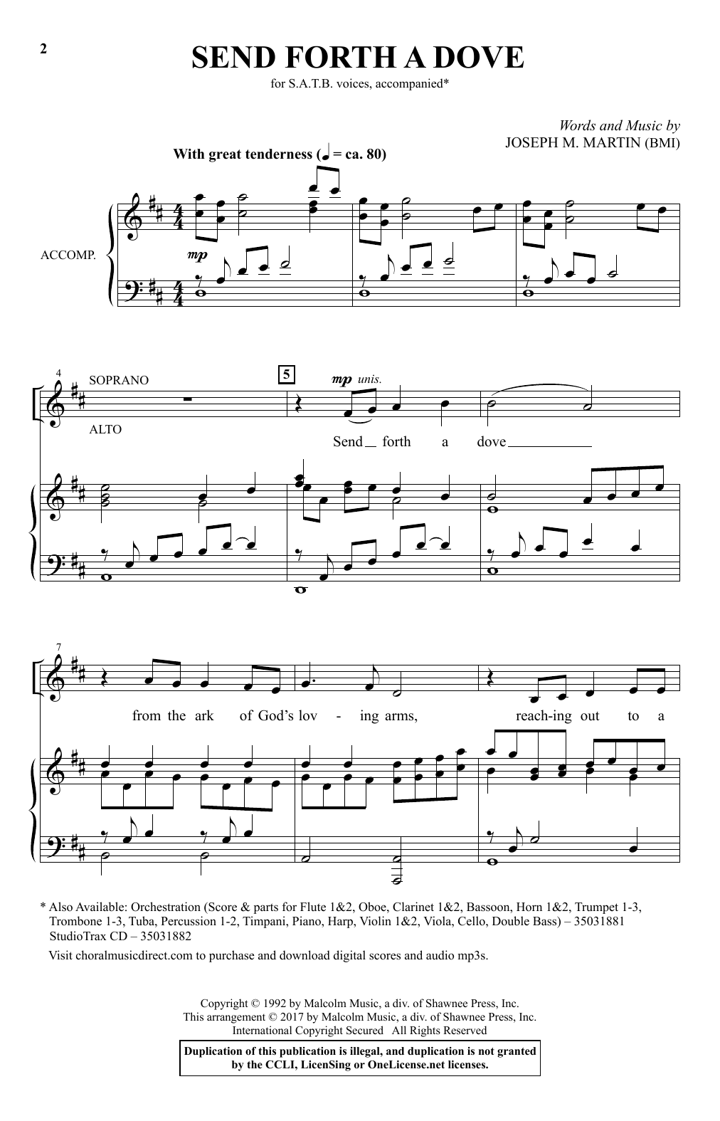 Joseph M. Martin Send Forth A Dove Sheet Music Notes & Chords for SATB - Download or Print PDF