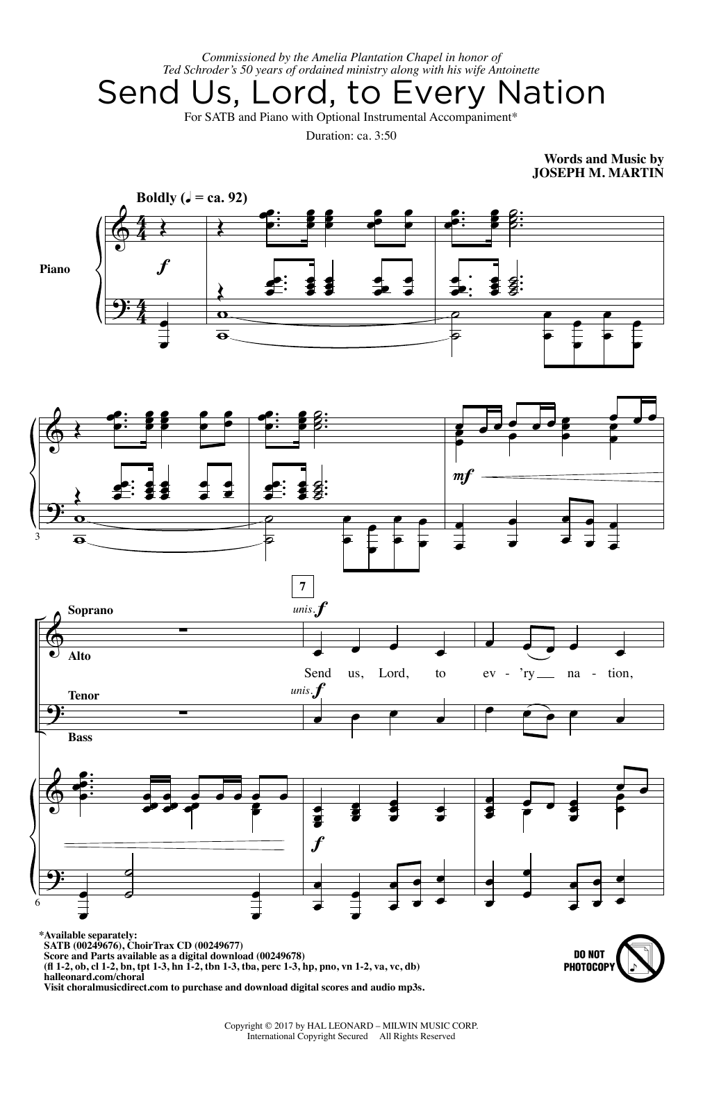 Joseph M. Martin Send Us, Lord, To Every Nation Sheet Music Notes & Chords for SATB - Download or Print PDF