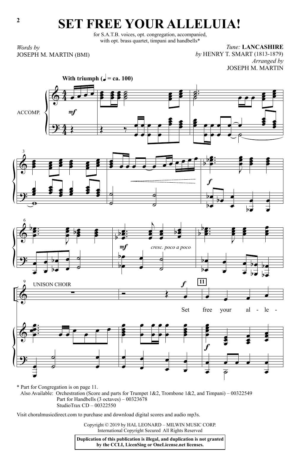 Joseph M. Martin Set Free Your Alleluia! Sheet Music Notes & Chords for SATB Choir - Download or Print PDF