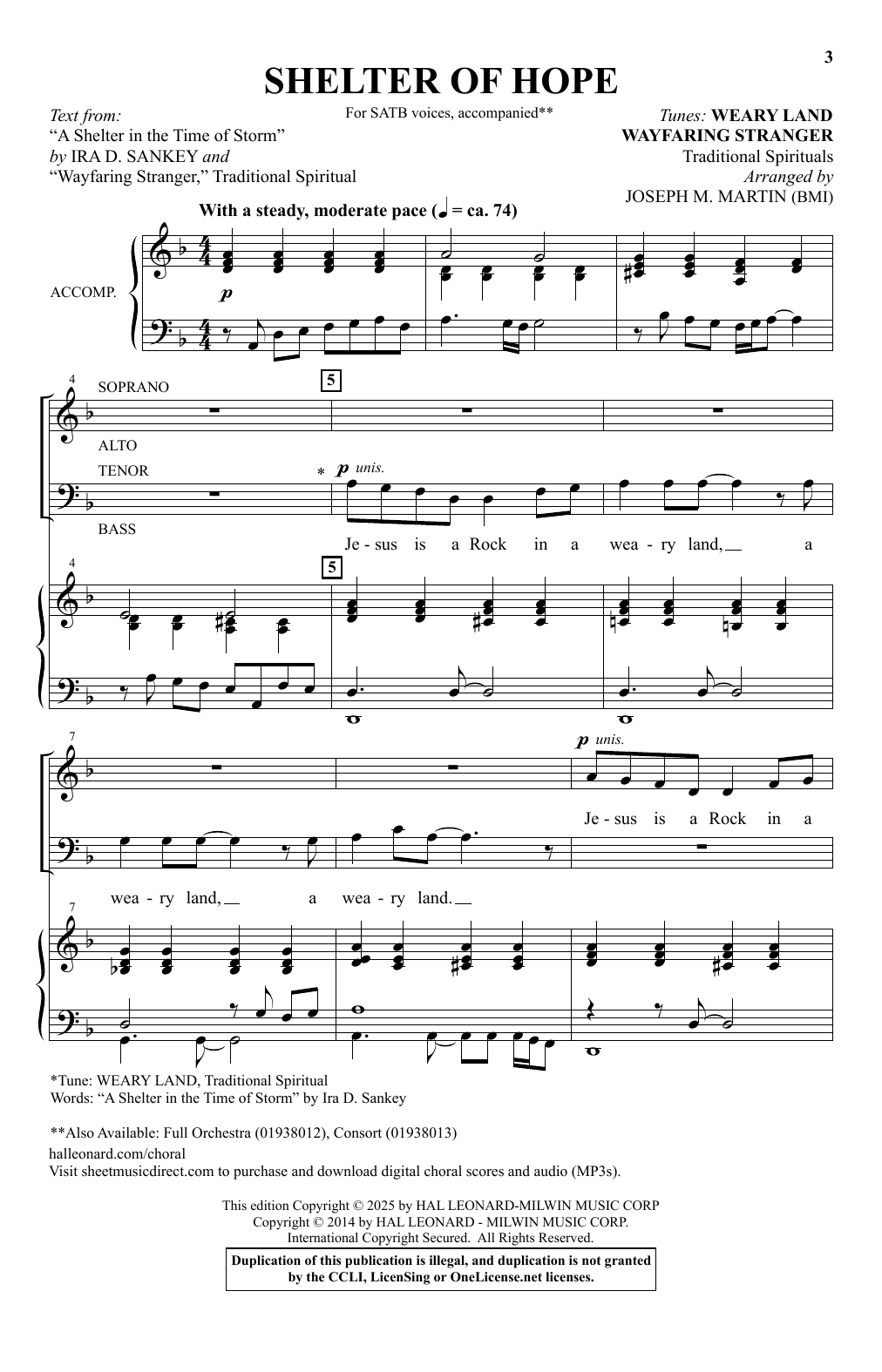Joseph M. Martin Shelter Of Hope Sheet Music Notes & Chords for SATB Choir - Download or Print PDF