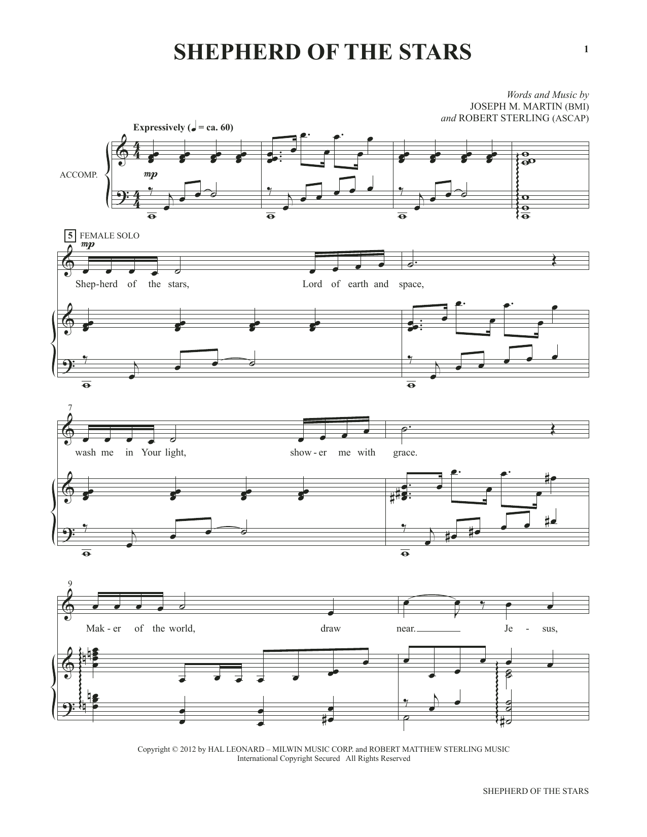 Joseph M. Martin Shepherd Of The Stars (from Voices Together: Duets for Sanctuary Singers) Sheet Music Notes & Chords for Vocal Duet - Download or Print PDF