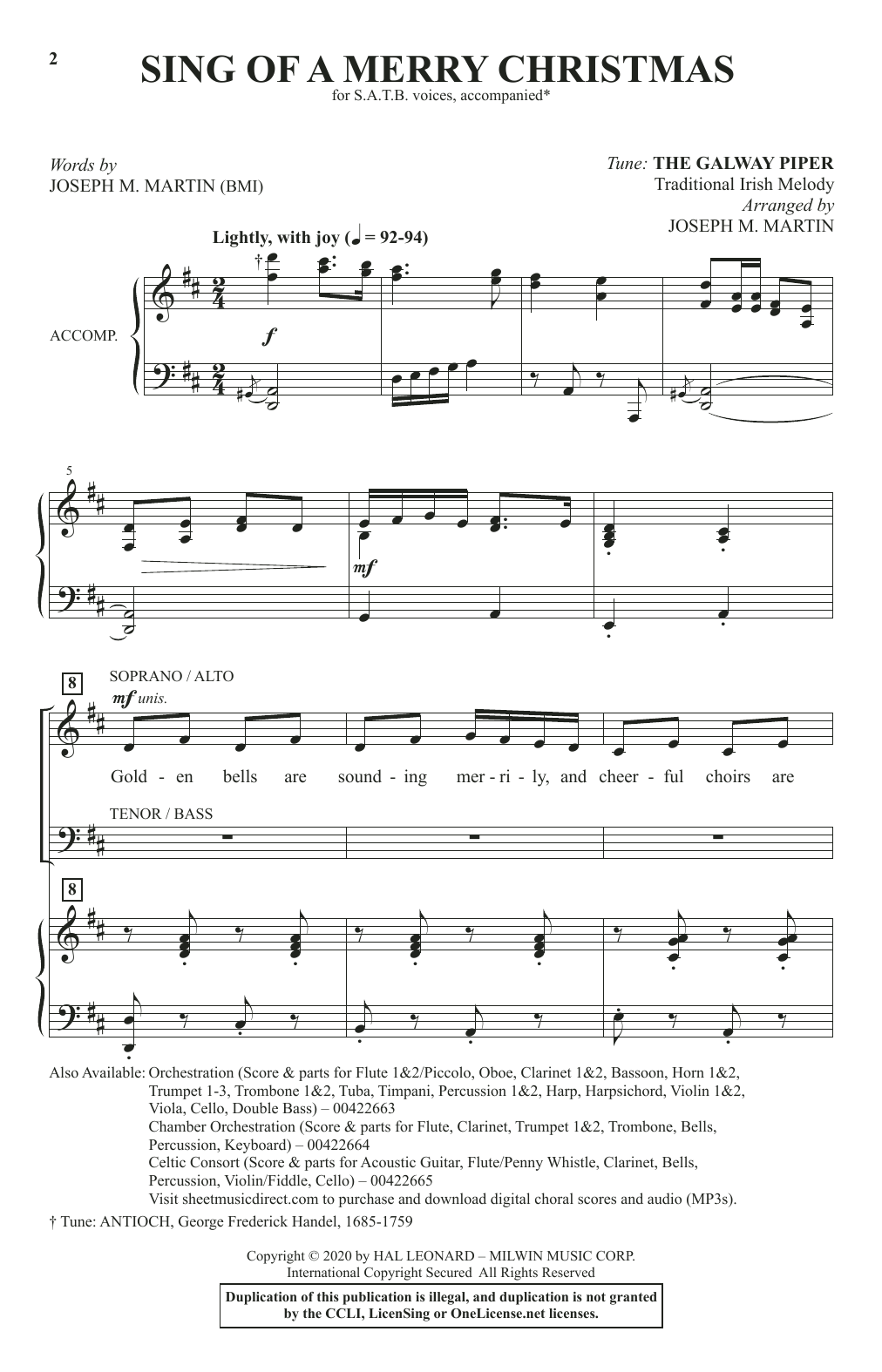 Joseph M. Martin Sing Of A Merry Christmas Sheet Music Notes & Chords for SATB Choir - Download or Print PDF