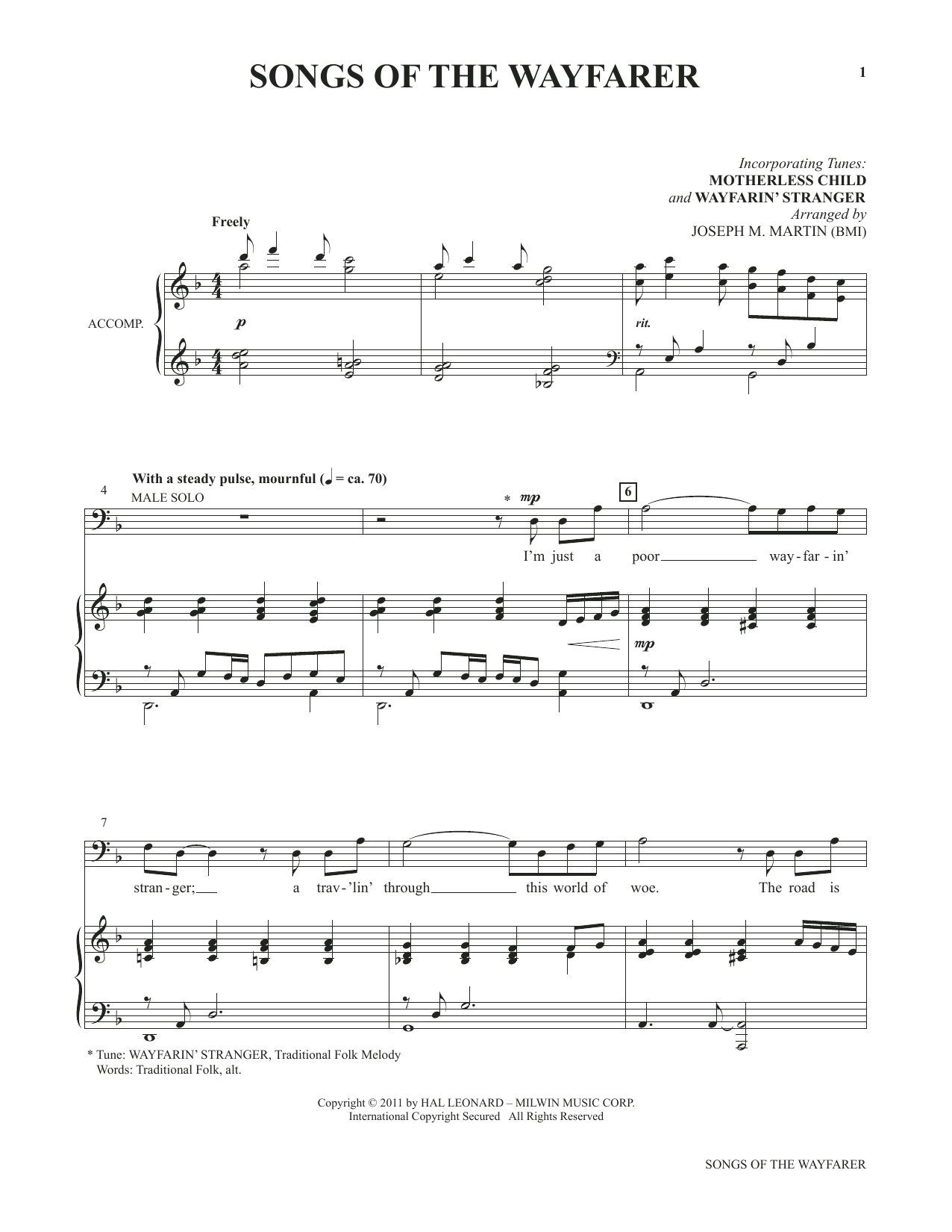 Joseph M. Martin Songs Of The Wayfarer (from Voices Together: Duets for Sanctuary Singers) Sheet Music Notes & Chords for Vocal Duet - Download or Print PDF