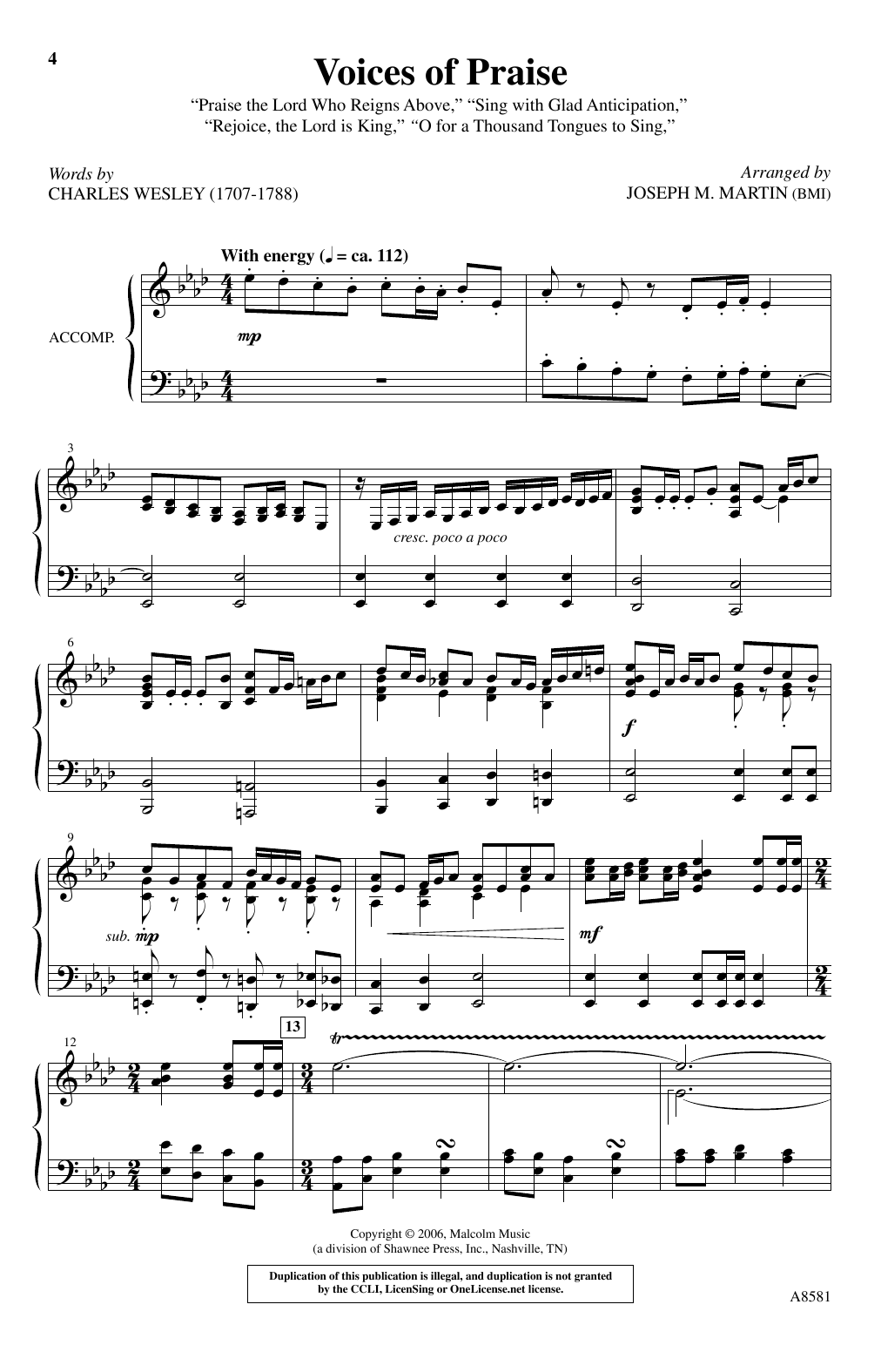 Joseph M. Martin Testament Of Praise Sheet Music Notes & Chords for SATB Choir - Download or Print PDF
