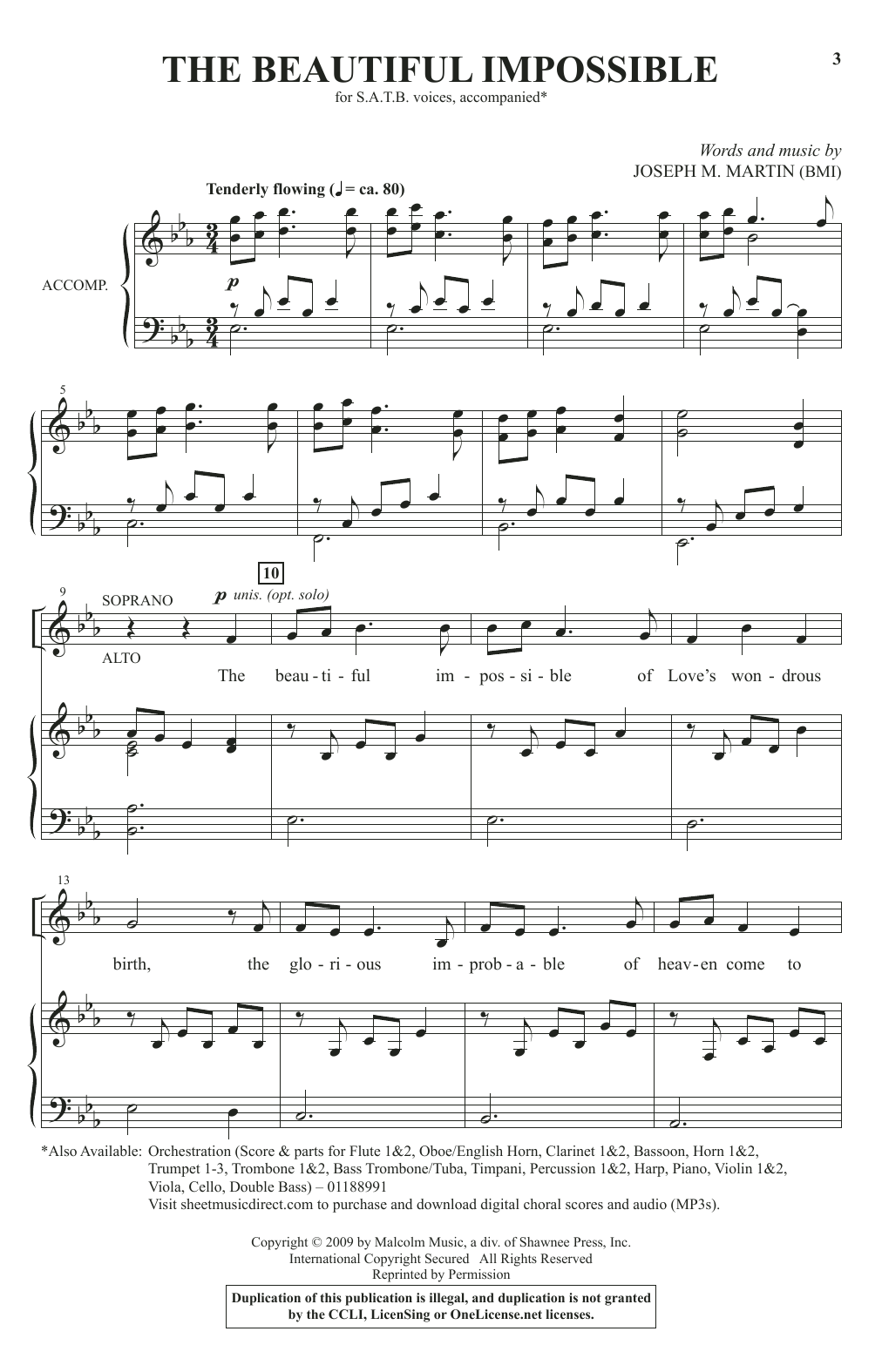 Joseph M. Martin The Beautiful Impossible Sheet Music Notes & Chords for SATB Choir - Download or Print PDF