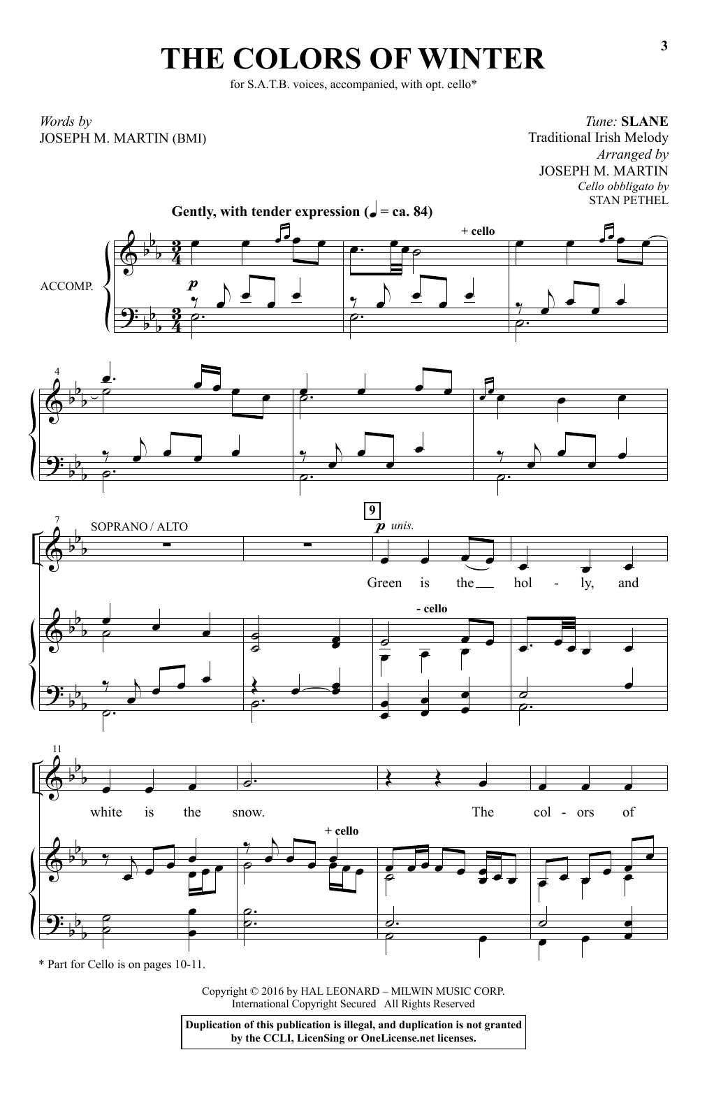 Joseph M. Martin The Colors Of Winter Sheet Music Notes & Chords for SATB - Download or Print PDF