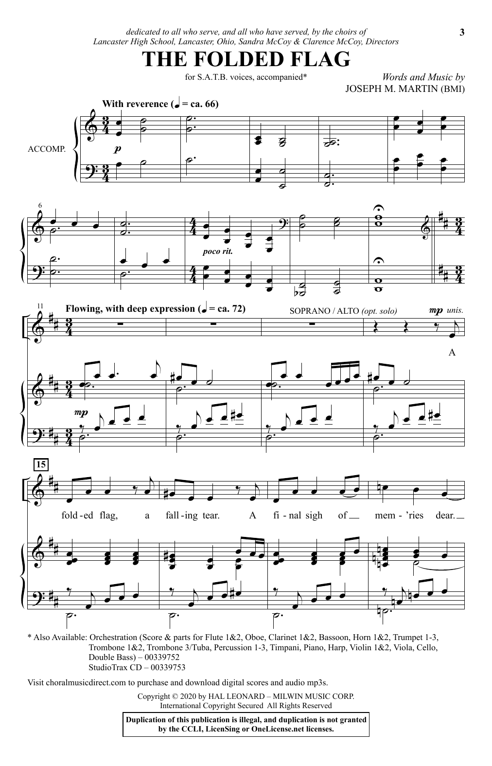 Joseph M. Martin The Folded Flag Sheet Music Notes & Chords for TTBB Choir - Download or Print PDF