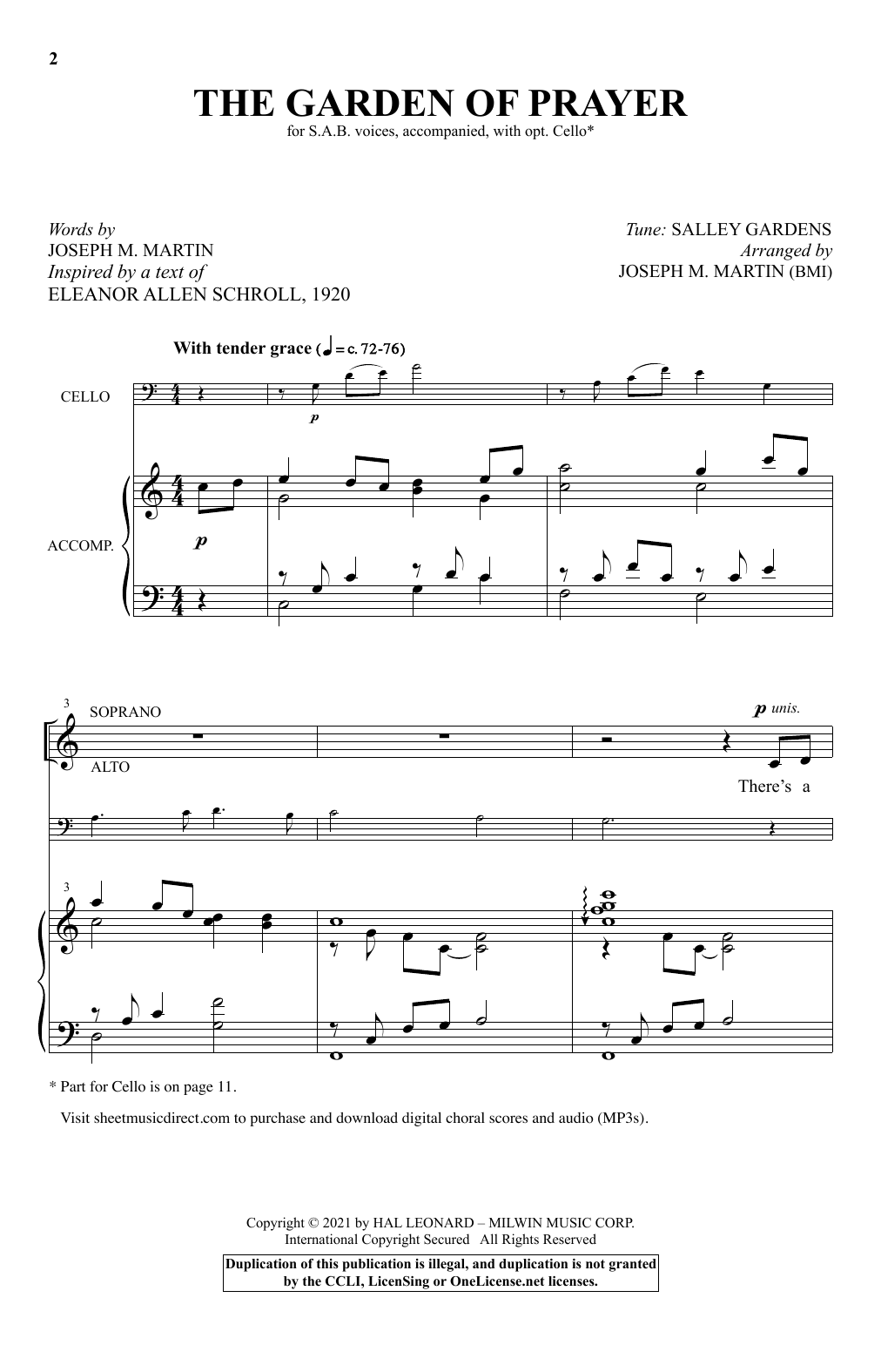 Joseph M. Martin The Garden Of Prayer Sheet Music Notes & Chords for SAB Choir - Download or Print PDF
