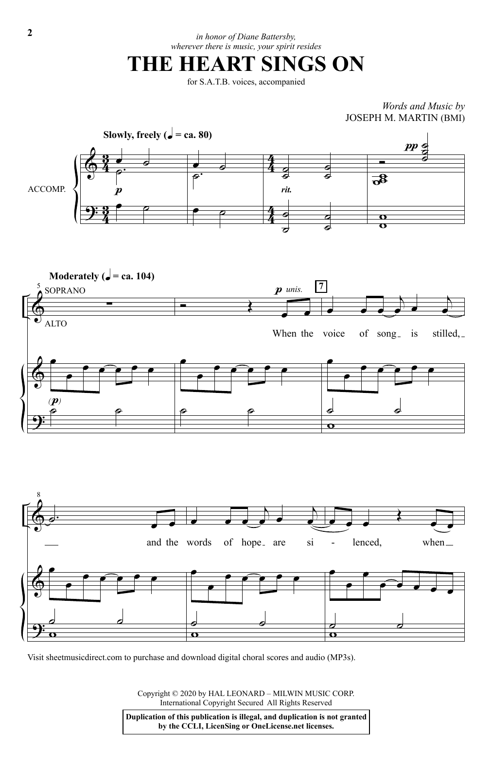 Joseph M. Martin The Heart Sings On Sheet Music Notes & Chords for SATB Choir - Download or Print PDF