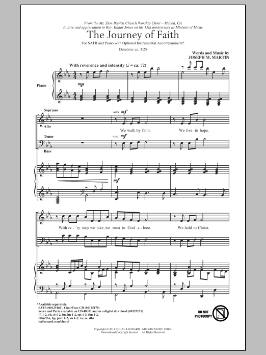 Joseph M. Martin The Journey Of Faith Sheet Music Notes & Chords for SATB - Download or Print PDF