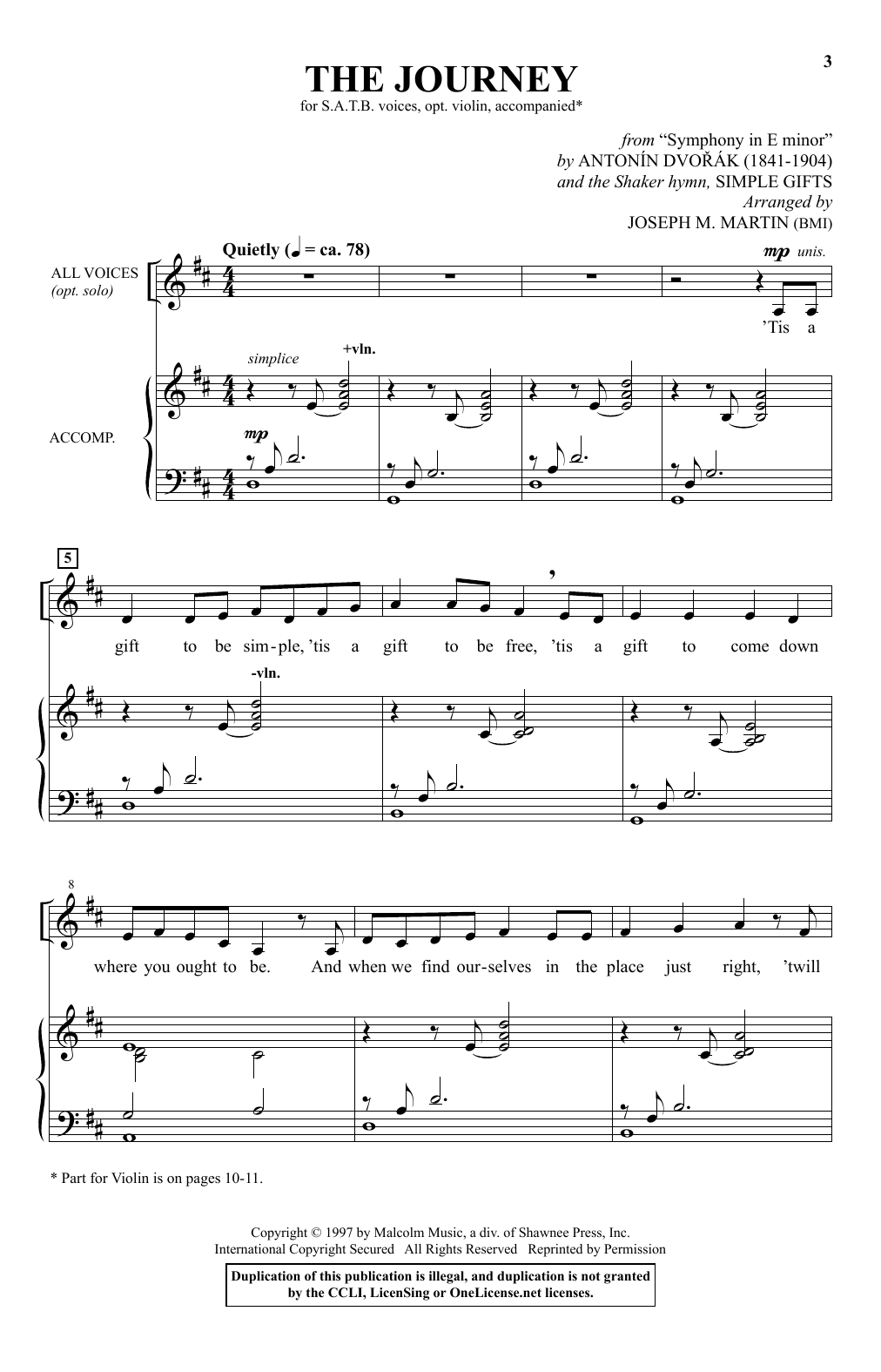 Joseph M. Martin The Journey Sheet Music Notes & Chords for SATB - Download or Print PDF