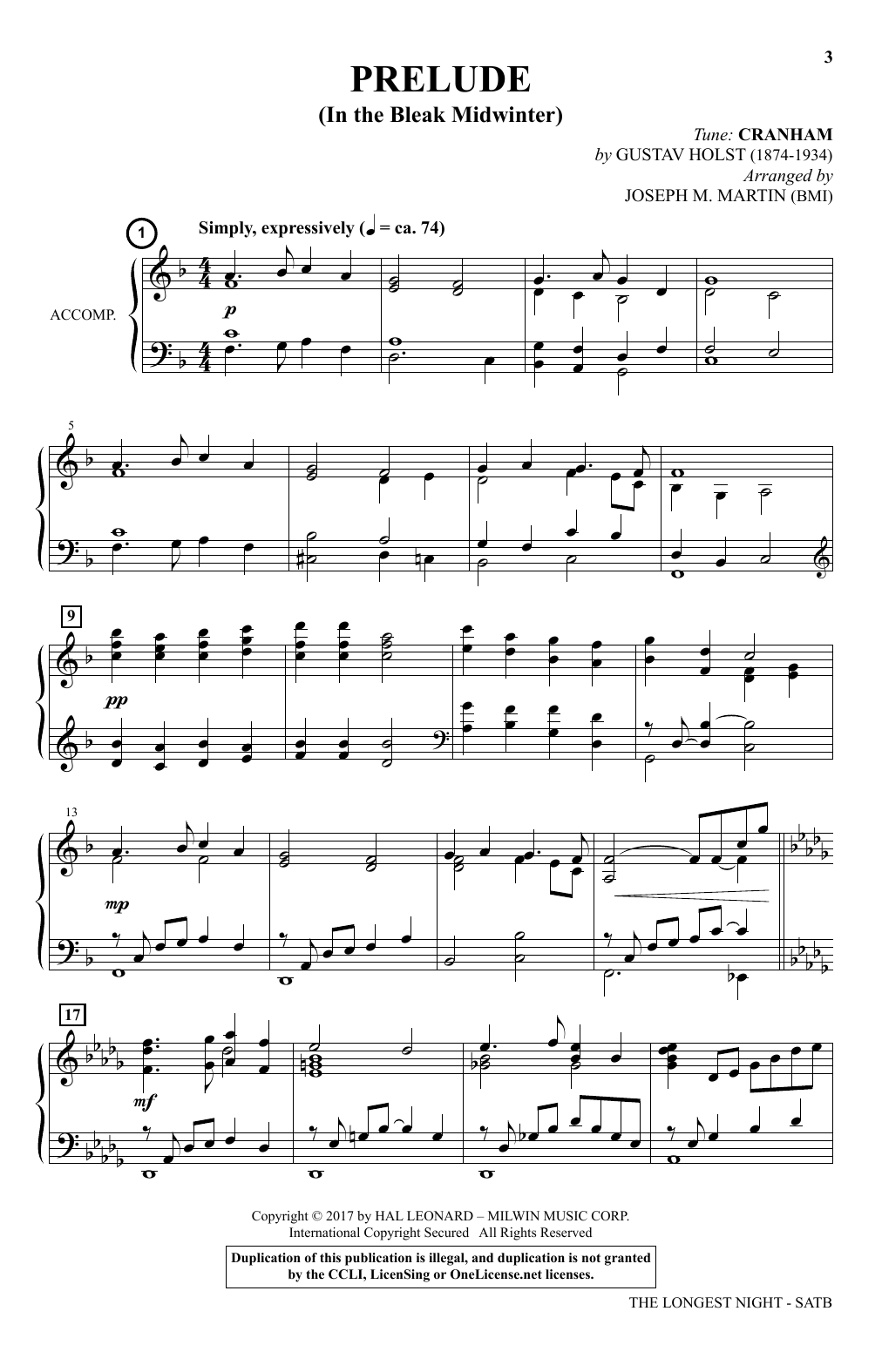 Joseph M. Martin The Longest Night (A Service of Hope And Healing) Sheet Music Notes & Chords for SATB Choir - Download or Print PDF