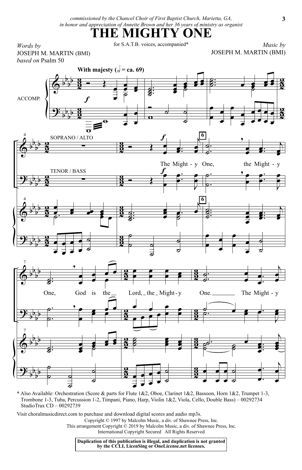 Joseph M. Martin The Mighty One Sheet Music Notes & Chords for SATB Choir - Download or Print PDF