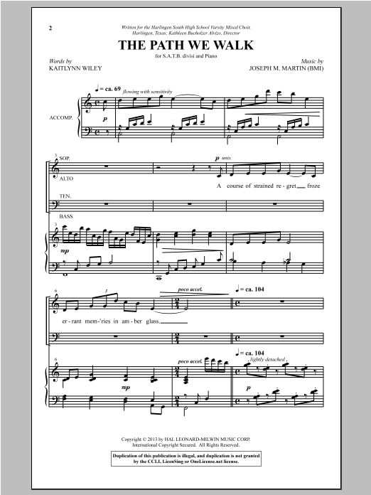 Joseph M. Martin The Path We Walk Sheet Music Notes & Chords for SATB - Download or Print PDF