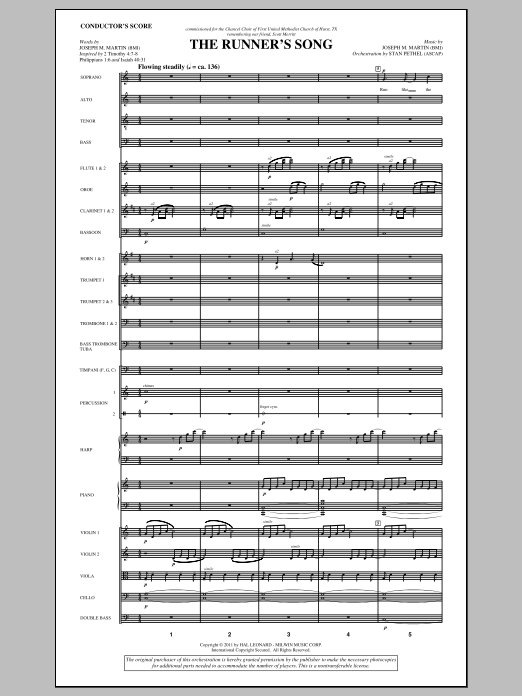 Joseph M. Martin The Runner's Song - Full Score Sheet Music Notes & Chords for Choir Instrumental Pak - Download or Print PDF