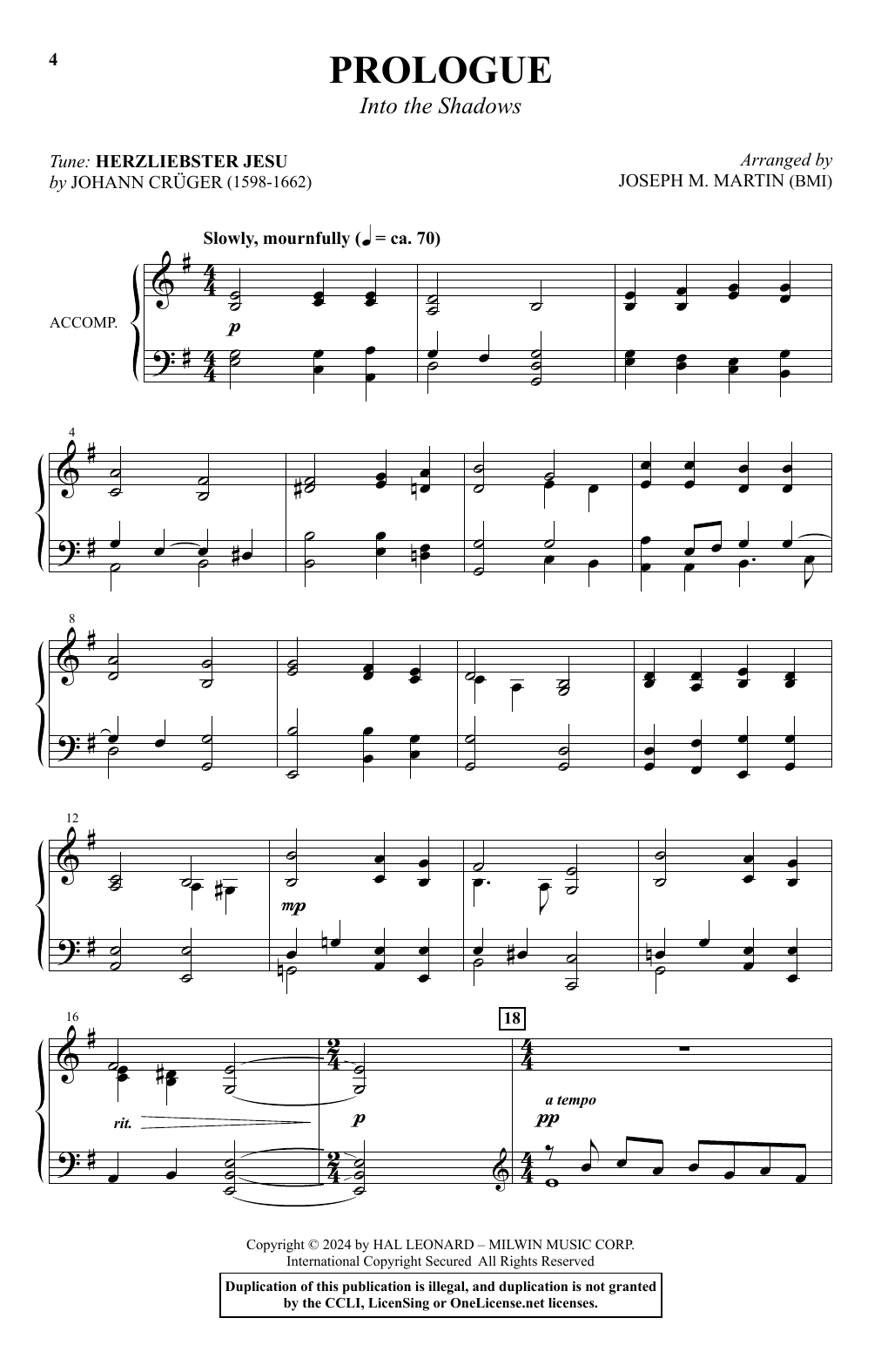 Joseph M. Martin The Solemn Shadows (A Service For Tenebrae) Sheet Music Notes & Chords for SATB Choir - Download or Print PDF