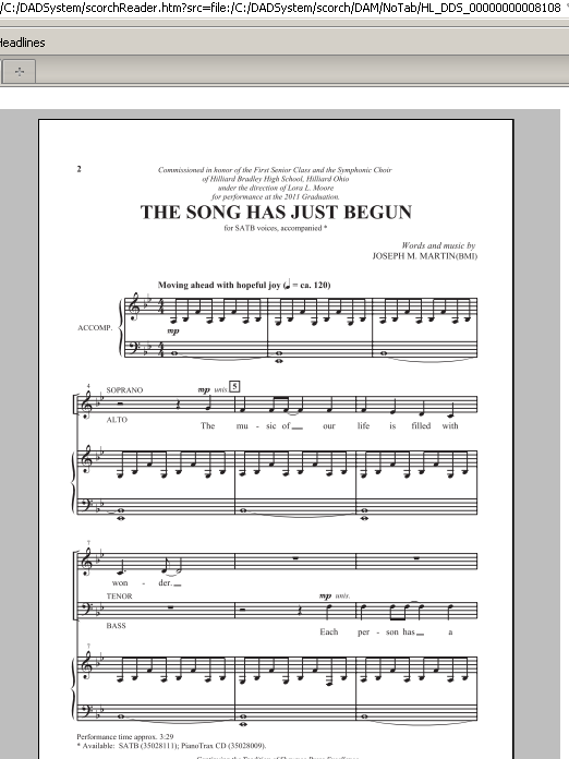Joseph M. Martin The Song Has Just Begun Sheet Music Notes & Chords for SATB - Download or Print PDF Joseph M. Martin The Song Has Just Begun Sheet Music Notes & Chords for SATB - Download or Print PDF