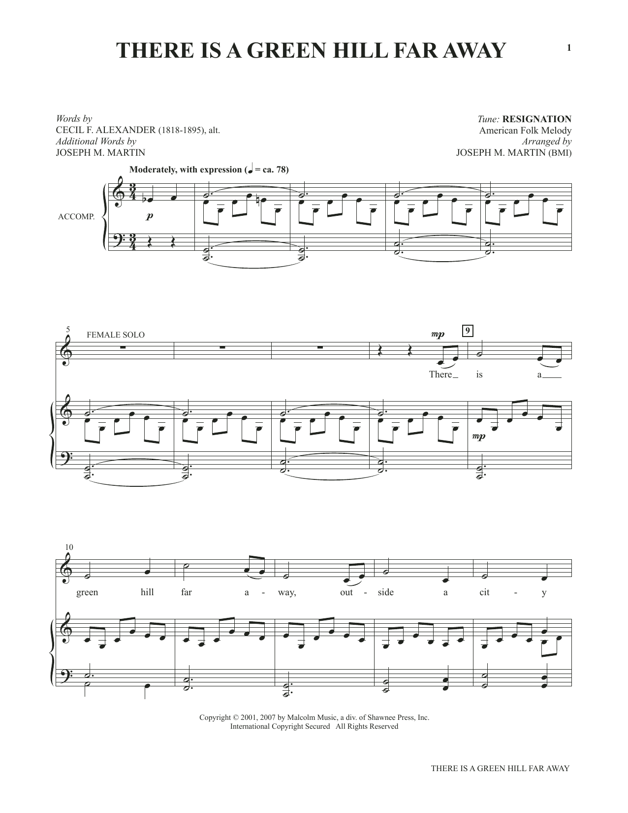 Joseph M. Martin There Is A Green Hill Far Away (from Voices Together: Duets for Sanctuary Singers) Sheet Music Notes & Chords for Vocal Duet - Download or Print PDF