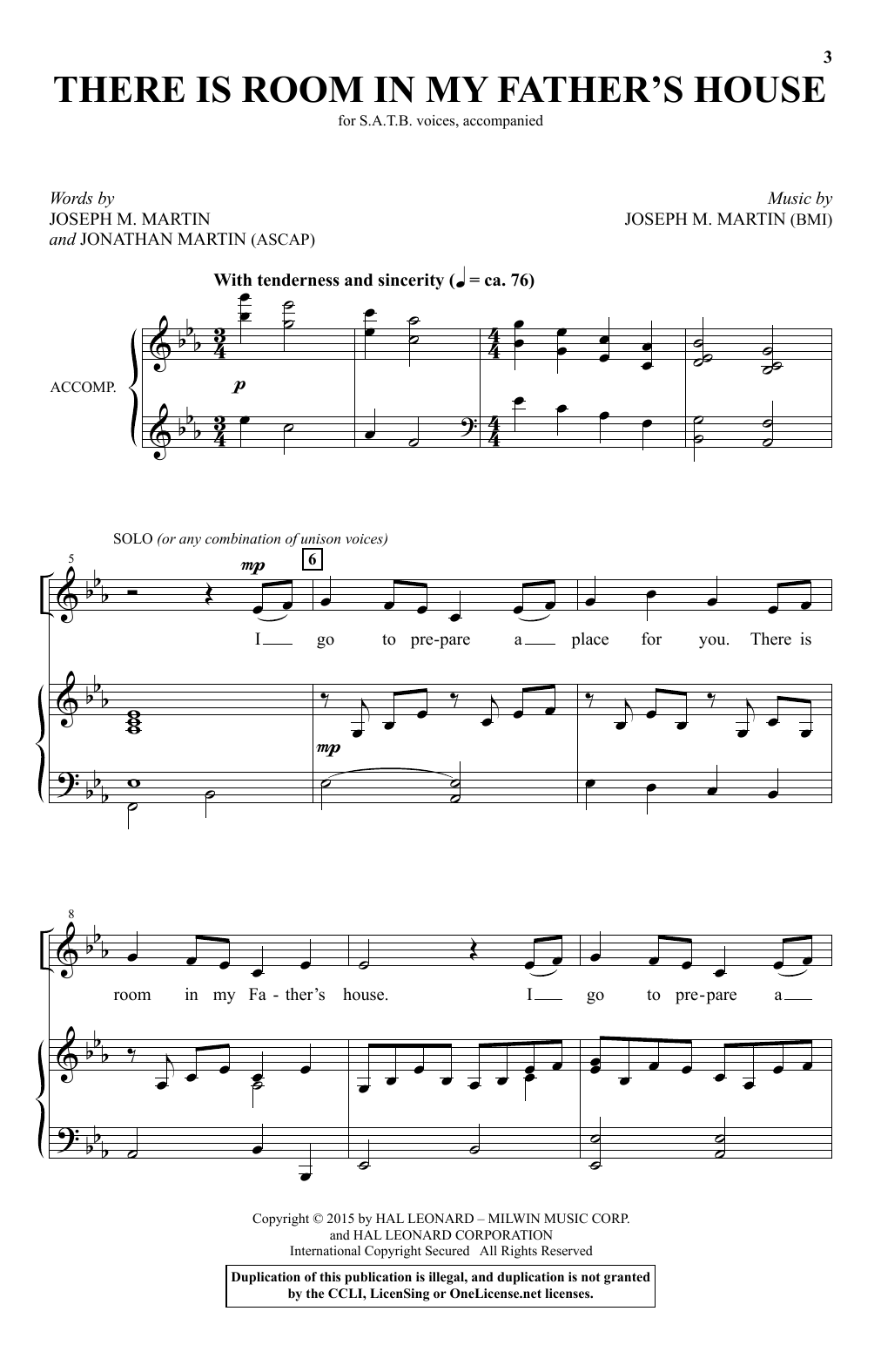 Joseph M. Martin There Is Room In My Father's House Sheet Music Notes & Chords for SATB - Download or Print PDF