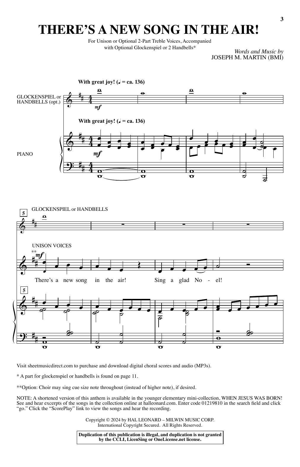Joseph M. Martin There's A New Song In The Air! Sheet Music Notes & Chords for Choir - Download or Print PDF