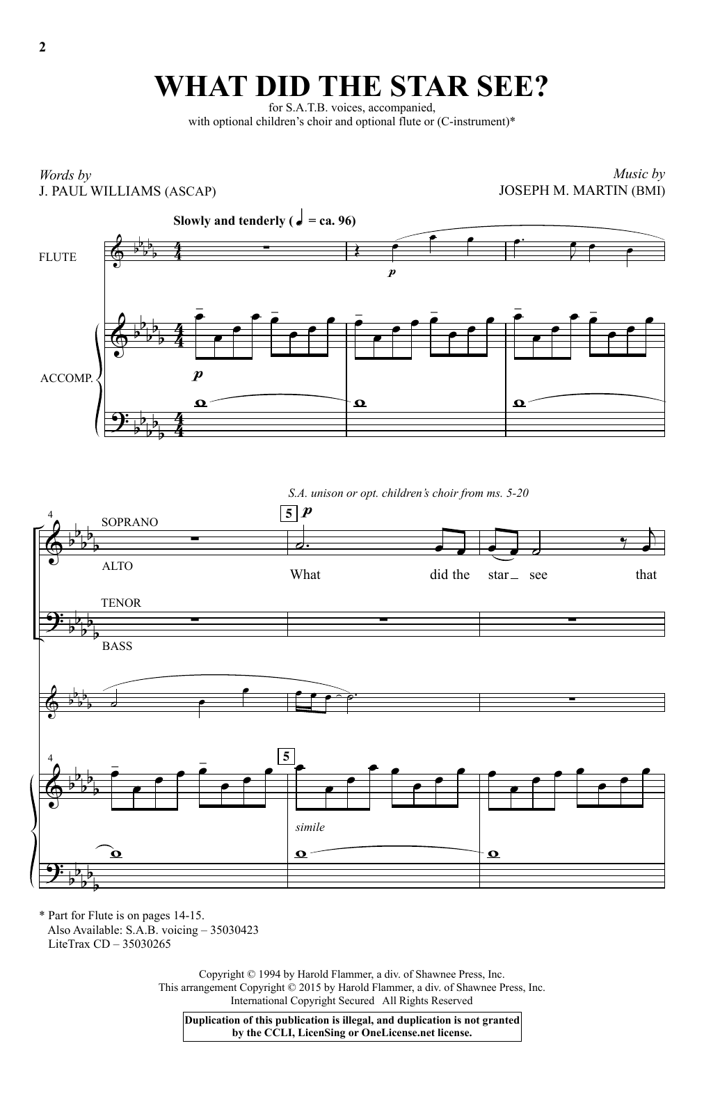 Joseph M. Martin What Did The Star See? Sheet Music Notes & Chords for Choral - Download or Print PDF