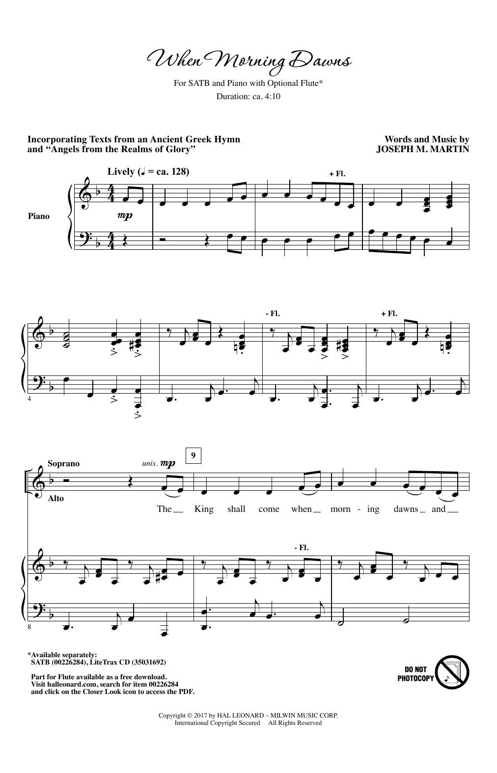 Joseph M. Martin When Morning Dawns Sheet Music Notes & Chords for Choral - Download or Print PDF