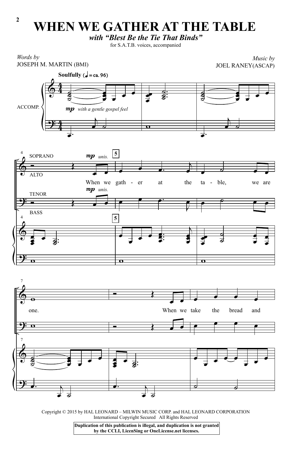 Joseph M. Martin When We Gather At The Table Sheet Music Notes & Chords for SATB - Download or Print PDF