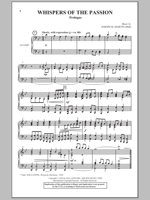 Joseph M. Martin Whispers Of The Passion Sheet Music Notes & Chords for SATB - Download or Print PDF