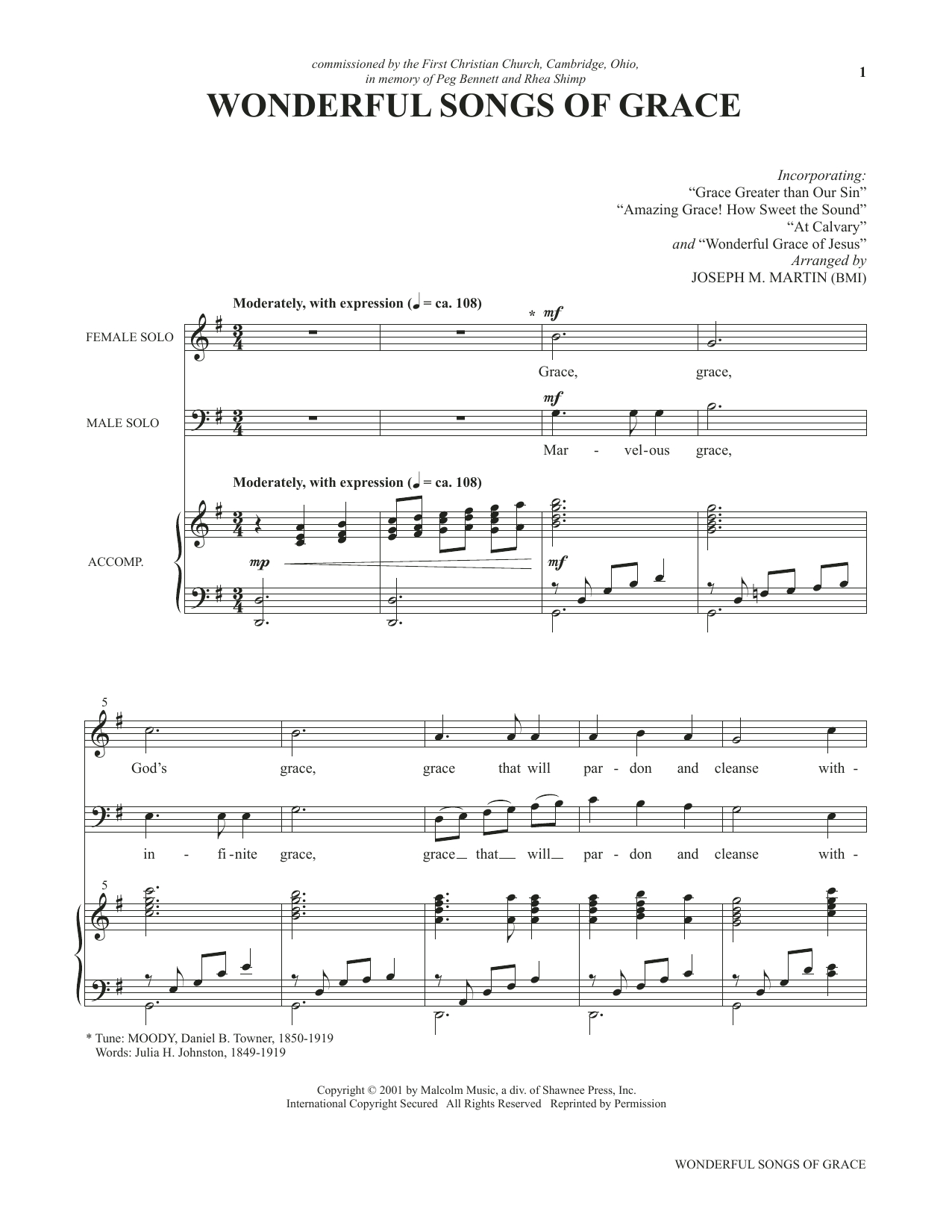 Joseph M. Martin Wonderful Songs of Grace (from Voices Together: Duets for Sanctuary Singers) Sheet Music Notes & Chords for Vocal Duet - Download or Print PDF