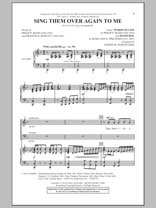 Joseph M. Martin Wonderful Words Of Life Sheet Music Notes & Chords for SATB - Download or Print PDF