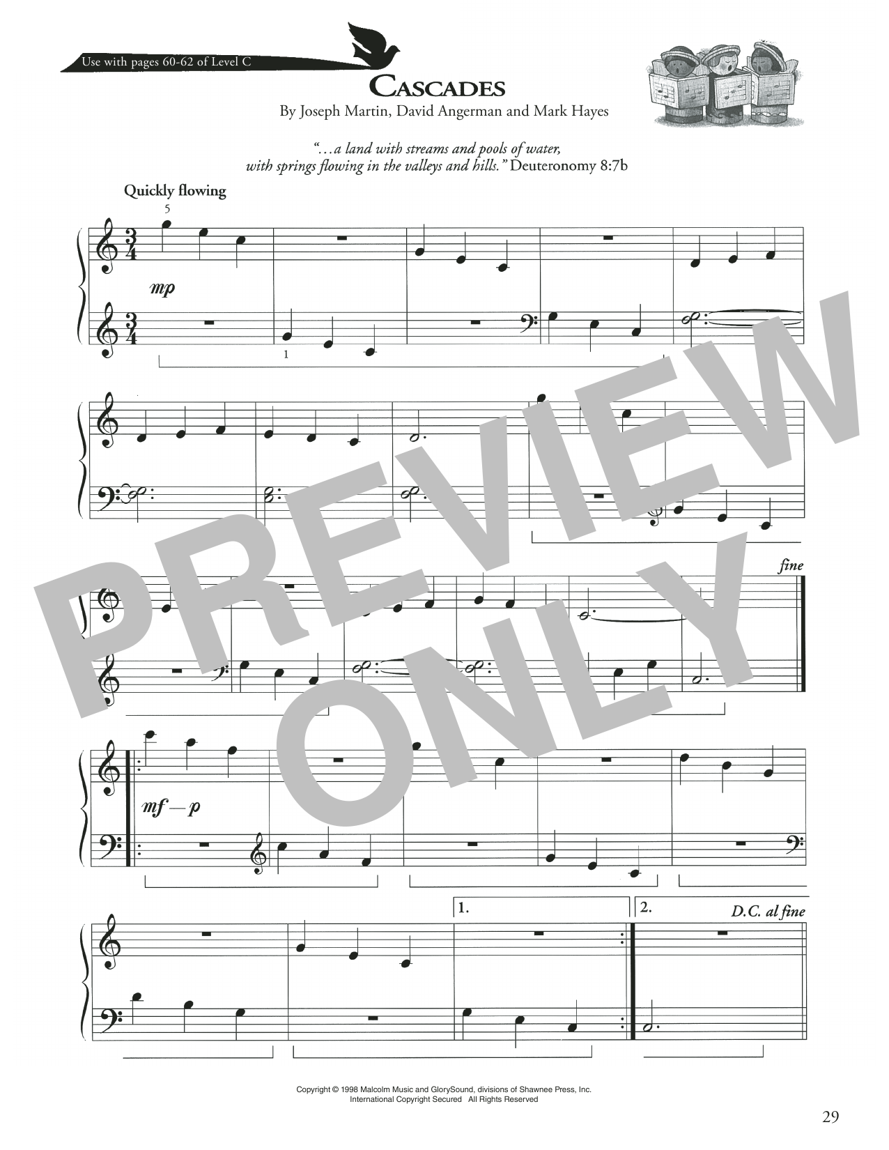 Joseph Martin, David Angerman and Mark Hayes Cascades Sheet Music Notes & Chords for Piano Method - Download or Print PDF