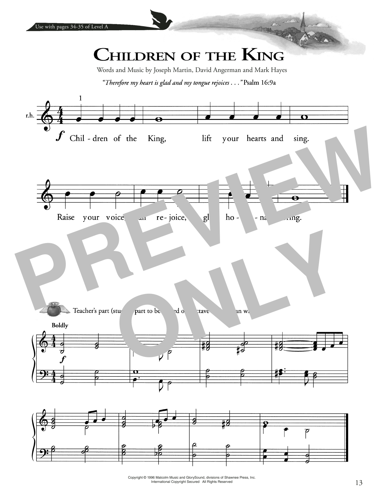 Joseph Martin, David Angerman and Mark Hayes Children Of The King Sheet Music Notes & Chords for Piano Method - Download or Print PDF