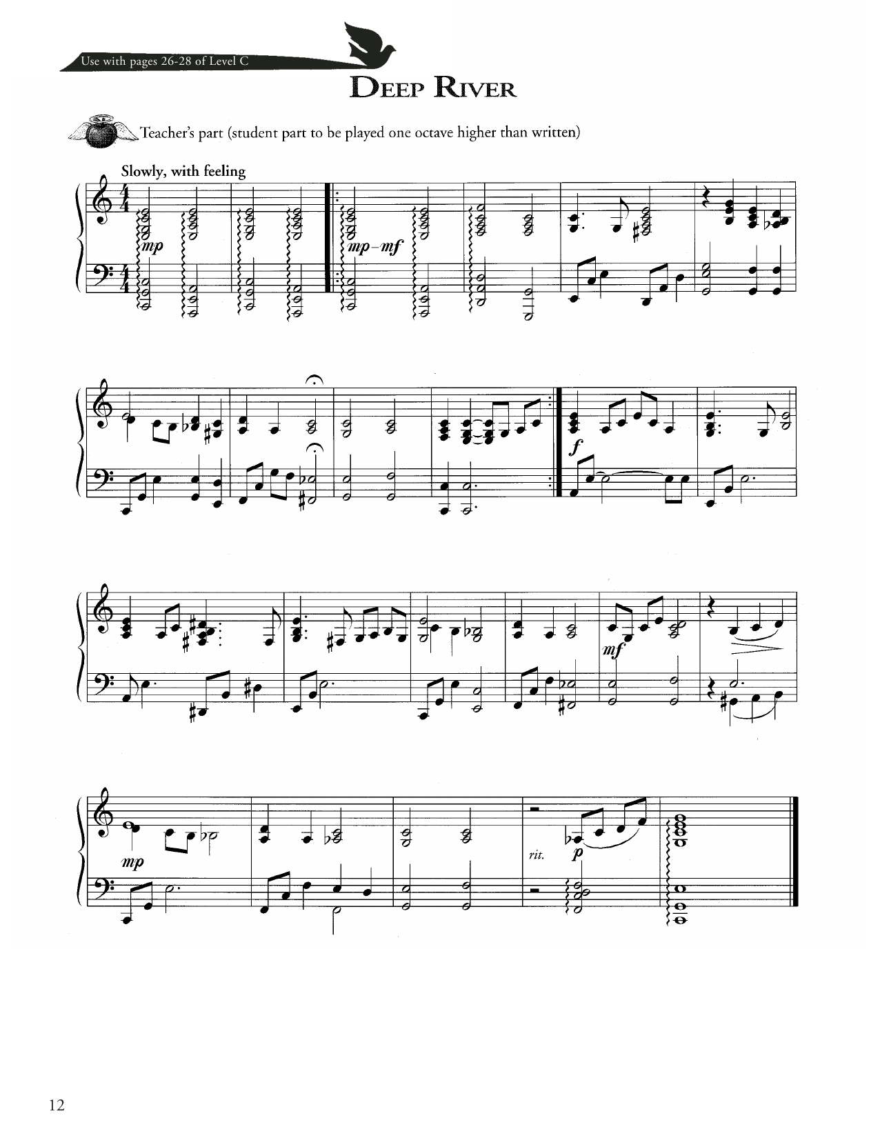Joseph Martin, David Angerman and Mark Hayes Deep River Sheet Music Notes & Chords for Piano Method - Download or Print PDF